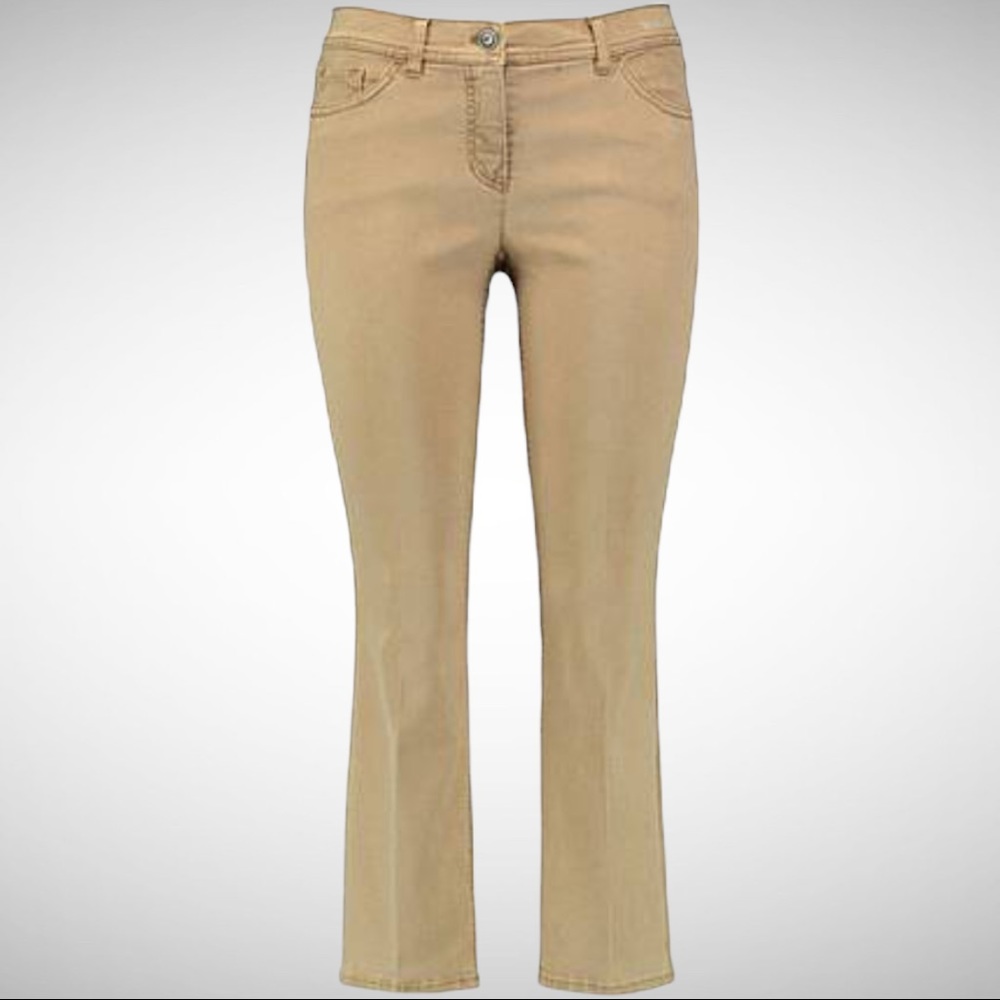 Gerry Weber Casual Cropped Kick Flare Jeans Tan 36
